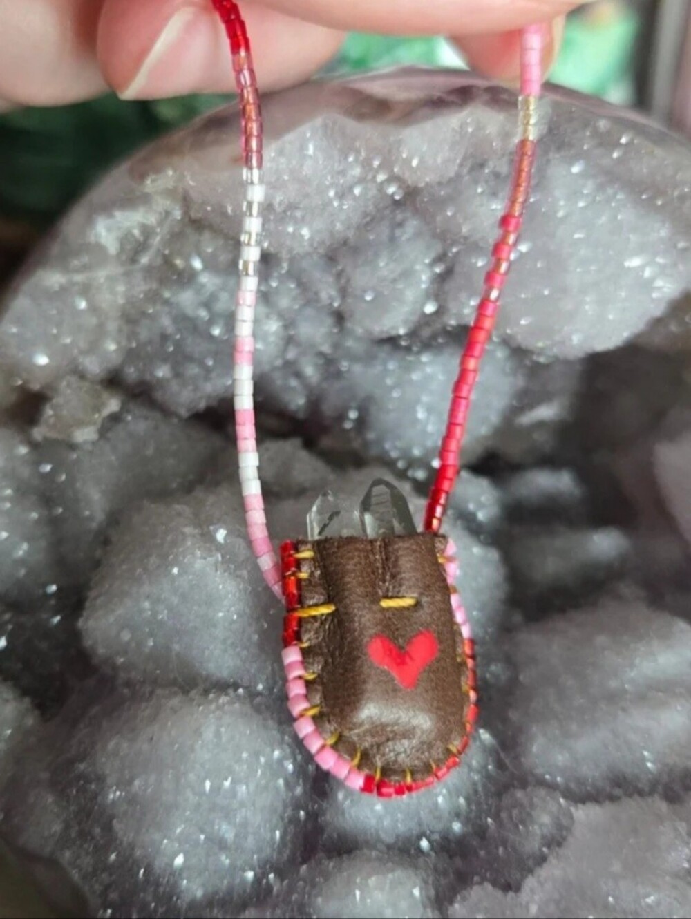 Julie Rofman x Kiki Love Beaded Pouch Necklace Free People